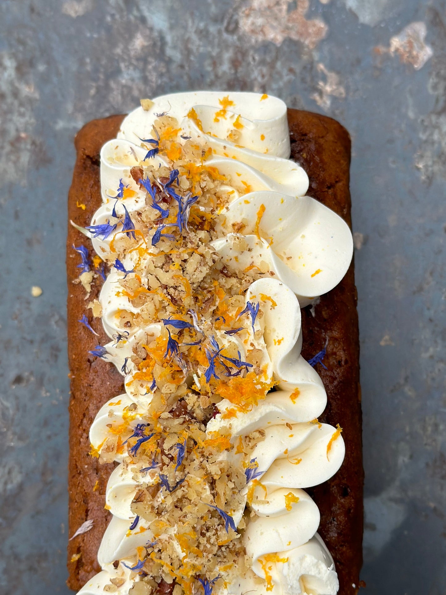 Walnut & Carrot cake with velvety cream cheese frosting