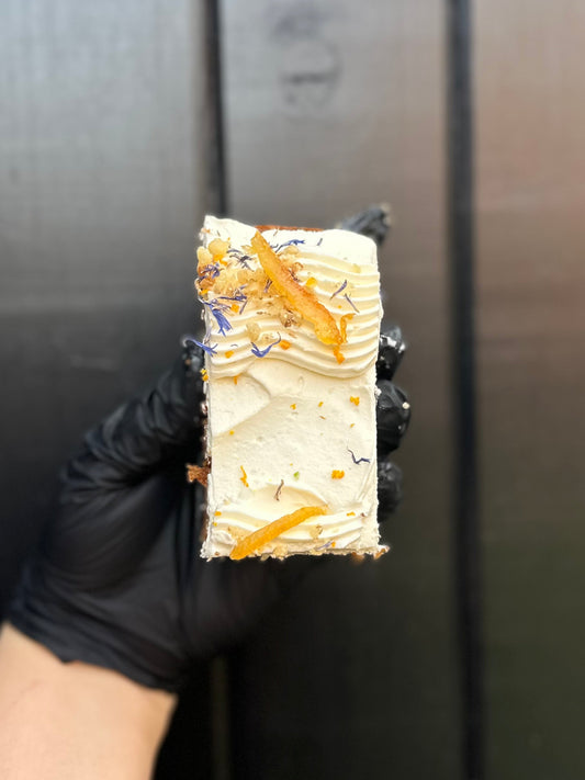 Walnut & Carrot cake with velvety cream cheese frosting