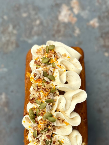 Spiced pumpkin and pecan cake