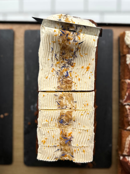 Walnut & Carrot cake with velvety cream cheese frosting