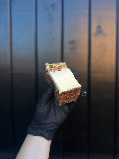 Carrot, pecan and orange cake with velvety cream cheese frosting