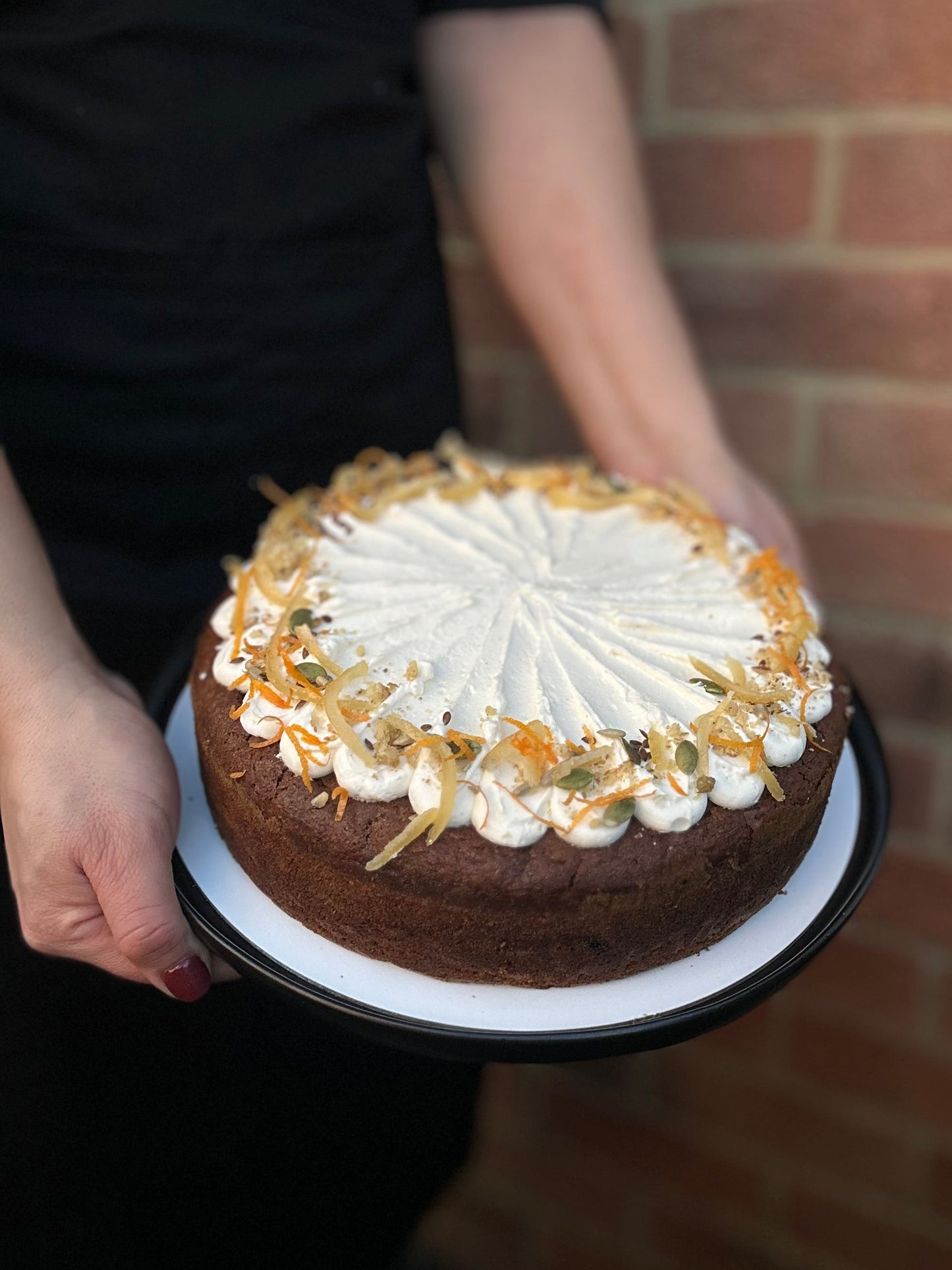 Walnut & Carrot cake with velvety cream cheese frosting