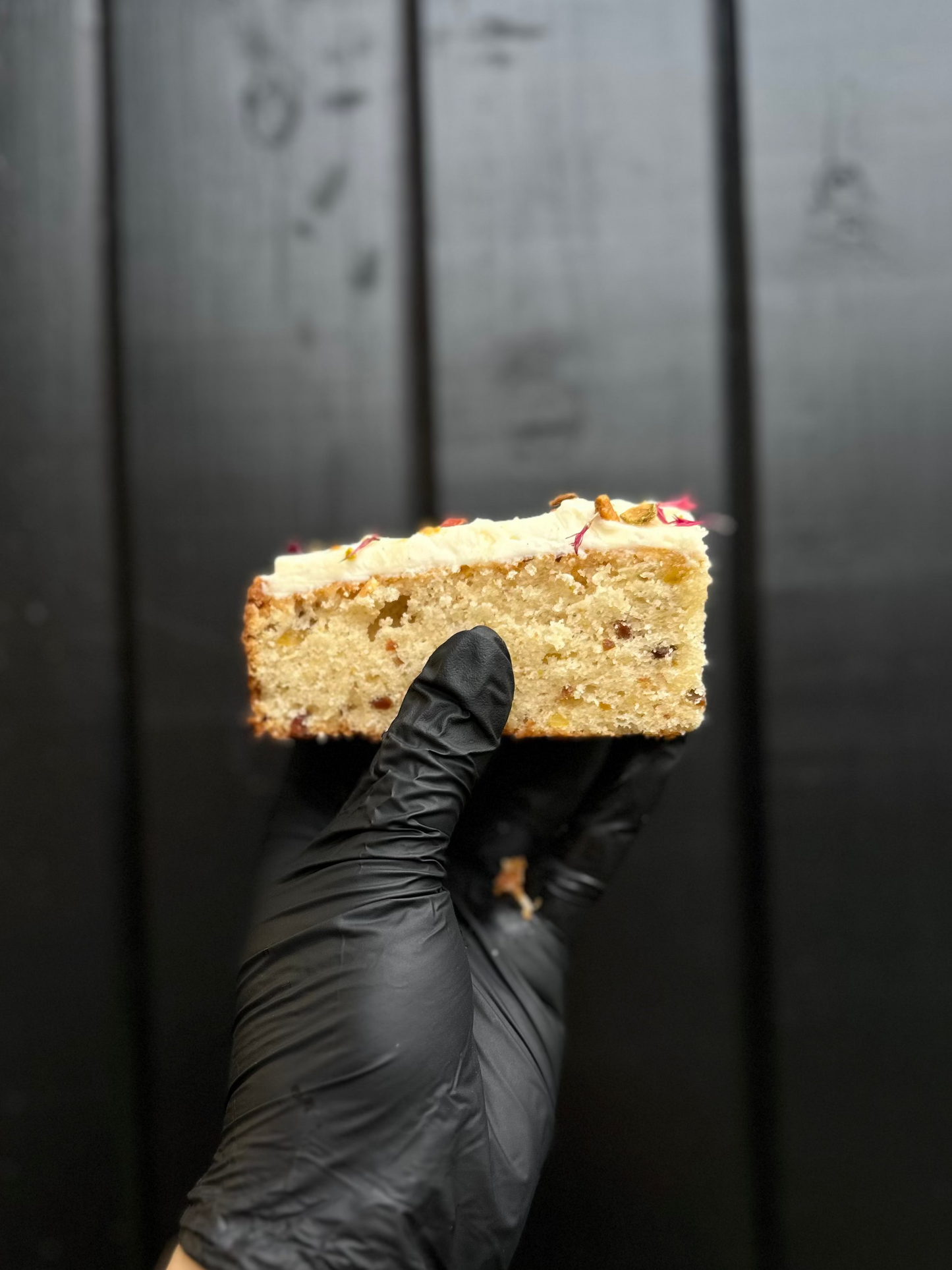 Pistachio cake with honey cream cheese frosting