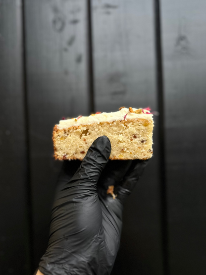 Pistachio cake with honey cream cheese frosting